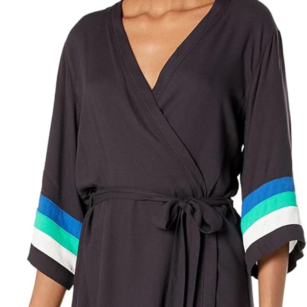 PJ Salvage womens Loungewear Out of Office Bathrobe, Slate, Large